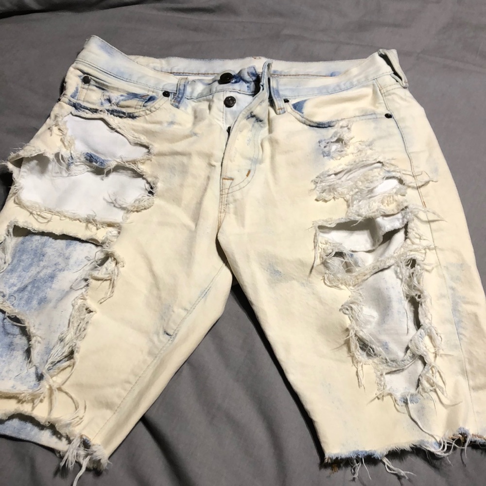 Ralph Lauren Bleached Ripped Shorts